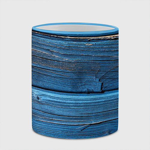 Кружка цветная Голубые доски / 3D-Небесно-голубой кант – фото 2