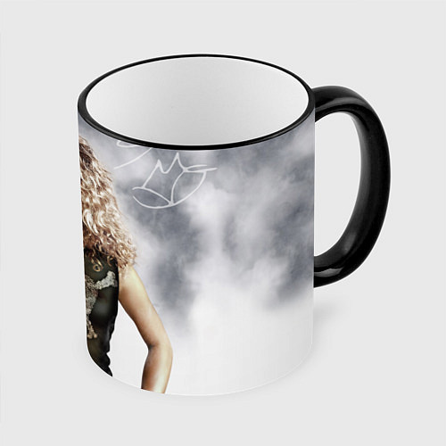 Кружка цветная Шакира Изабель Мебарак Риполл / 3D-Черный кант – фото 1