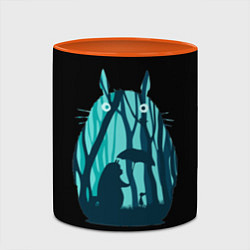 Кружка 3D Тоторо в лесу, цвет: 3D-белый + оранжевый — фото 2