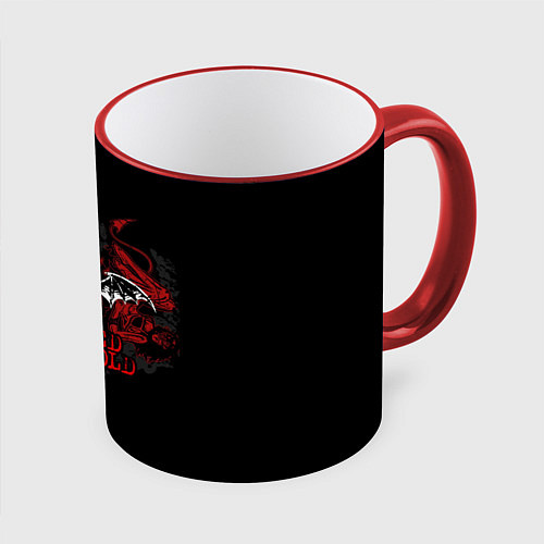Кружка цветная Avenged Sevenfold: Fly Skull / 3D-Красный кант – фото 1