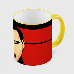 Кружка 3D Mаrilyn Manson, цвет: 3D-желтый кант