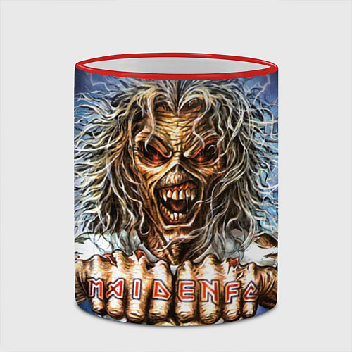 Кружка цветная Iron Maiden: Maidenfc / 3D-Красный кант – фото 2