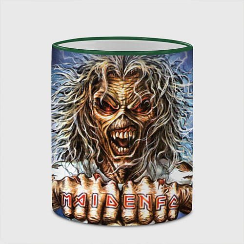 Кружка цветная Iron Maiden: Maidenfc / 3D-Зеленый кант – фото 2