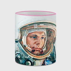Кружка 3D Гагарин в полете, цвет: 3D-розовый кант — фото 2