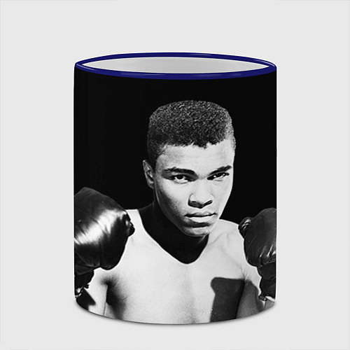 Кружка цветная Muhammad Ali / 3D-Синий кант – фото 2