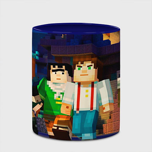 Кружка цветная Minecraft Men's / 3D-Белый + синий – фото 2