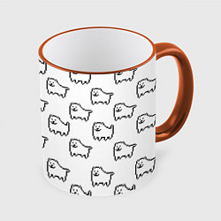 Кружка 3D Undertale Annoying dog white, цвет: 3D-оранжевый кант