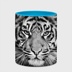 Кружка 3D Красавец тигр, цвет: 3D-белый + небесно-голубой — фото 2