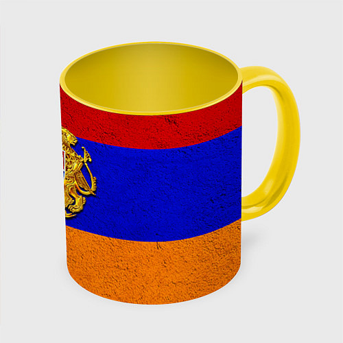 Кружка цветная Армения / 3D-Белый + желтый – фото 1