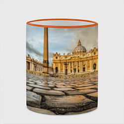 Кружка 3D Площадь святого Петра, цвет: 3D-оранжевый кант — фото 2