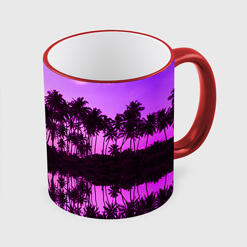 Кружка цветная Hawaii dream / 3D-Красный кант – фото 1