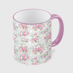 Кружка 3D Flower pattern, цвет: 3D-розовый кант