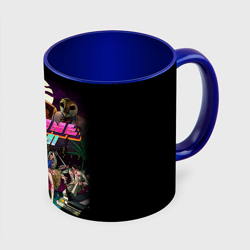 Кружка цветная Hotline Miami / 3D-Белый + синий – фото 1