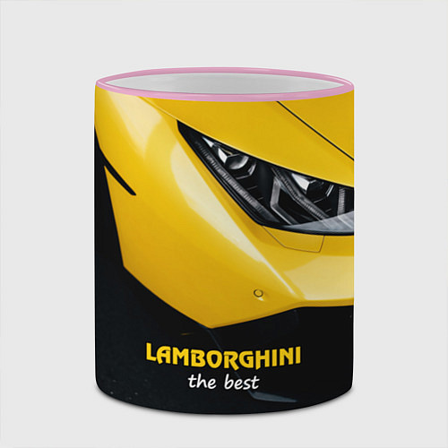 Кружка цветная Lamborghini the best / 3D-Розовый кант – фото 2