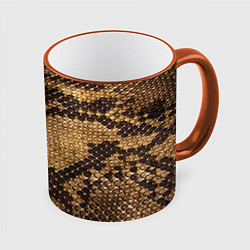 Кружка 3D Змеиная кожа, цвет: 3D-оранжевый кант