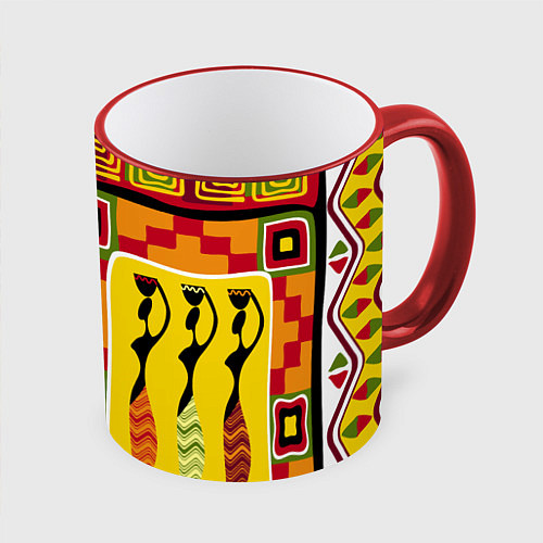 Кружка цветная Африка / 3D-Красный кант – фото 1