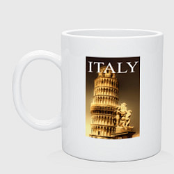 Кружка керамическая Leaning tower of Pisa, цвет: белый