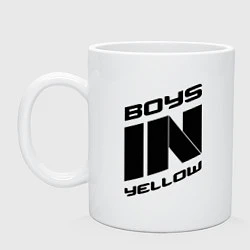 Кружка керамическая Boys in yellow, цвет: белый
