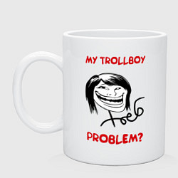 Кружка керамическая Trollcouple (женская), цвет: белый