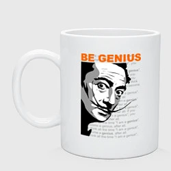 Кружка керамическая Dali: Be Genius, цвет: белый