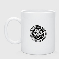 Кружка керамическая HIM Pentagram, цвет: белый