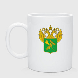 Кружка керамическая Герб Таможни, цвет: белый