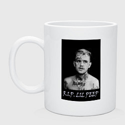 Кружка керамическая RIP Lil Peep, цвет: белый