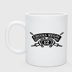 Кружка керамическая Chivas Regal logo, цвет: белый