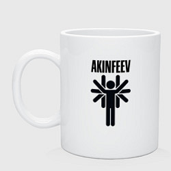 Кружка керамическая Akinfeev Man, цвет: белый
