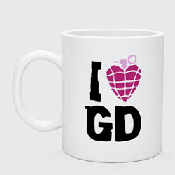 Кружка керамическая I love GD, цвет: белый