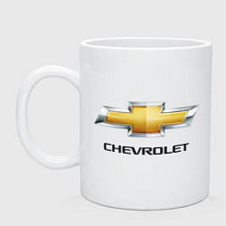 Кружка керамическая Chevrolet логотип, цвет: белый