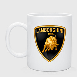 Кружка керамическая Lamborghini logo, цвет: белый