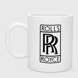 Кружка керамическая Rolls-Royce logo, цвет: белый