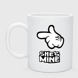 Кружка керамическая She's mine hand, цвет: белый