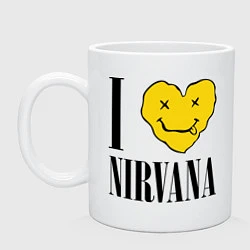 Кружка керамическая I love Nirvana, цвет: белый