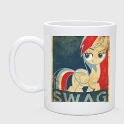 Кружка керамическая Rainbow Dash SWAG, цвет: белый