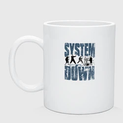 Кружка керамическая System of a Down большое лого, цвет: белый