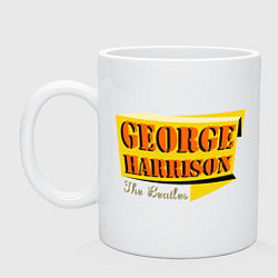 Кружка керамическая George Harrison: The Beatles, цвет: белый