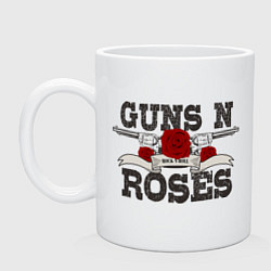Кружка керамическая Guns n Roses: rock'n'roll, цвет: белый