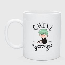 Кружка керамическая Chill Yoongi, цвет: белый