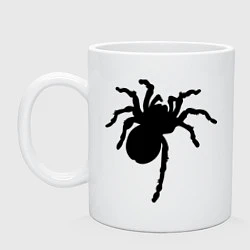 Кружка керамическая Черный паук, цвет: белый