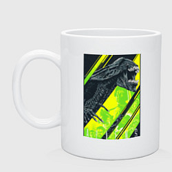Кружка керамическая Чужой alien, цвет: белый