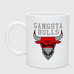 Кружка керамическая Gangsta Bulls, цвет: белый