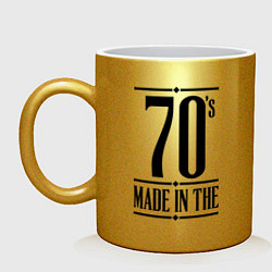 Кружка керамическая Made in the 70s цвета золотой — фото 1