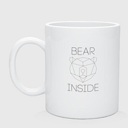 Кружка керамическая Bear Inside, цвет: белый