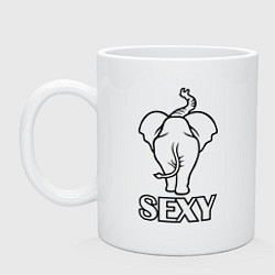 Кружка керамическая Sexy elephant, цвет: белый