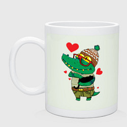 Кружка керамическая Модный крокодил, цвет: фосфор