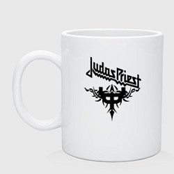 Кружка керамическая Judas priest, цвет: белый