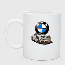 Кружка керамическая BMW оскал, цвет: белый
