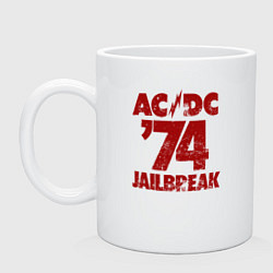 Кружка керамическая ACDC 74 jailbreak, цвет: белый